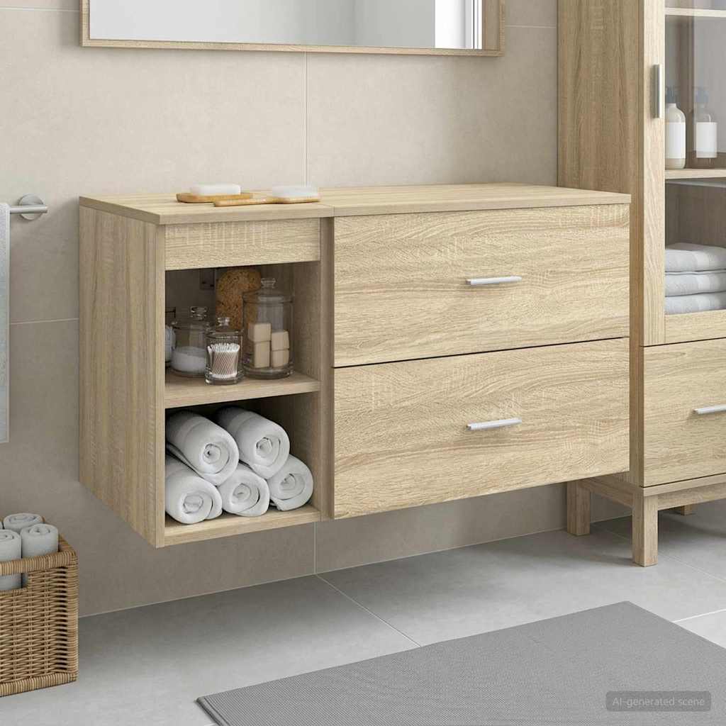 Bathroom Furniture Set 2 Pcs Engineered Wood