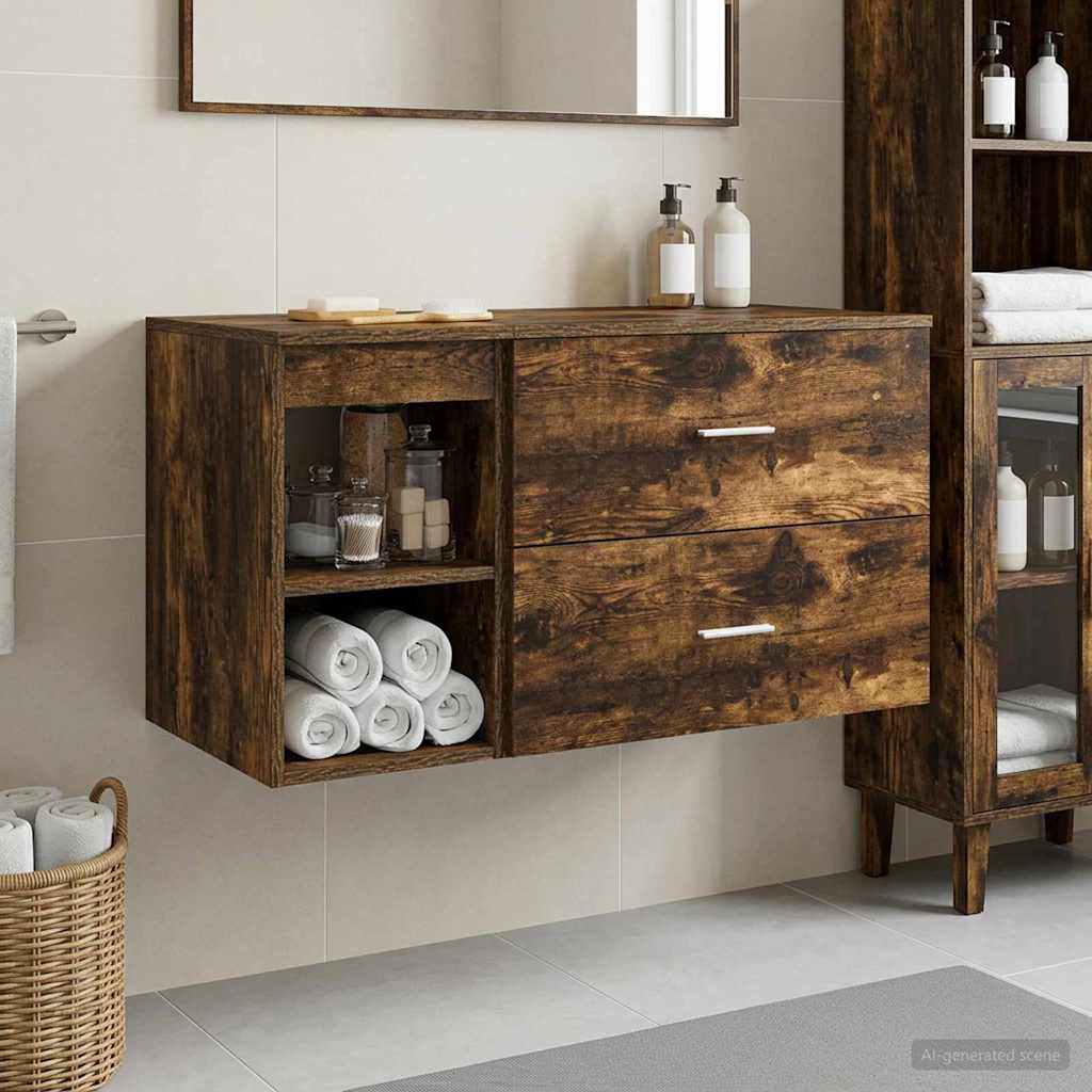 Bathroom Furniture Set 2 Pcs Engineered Wood