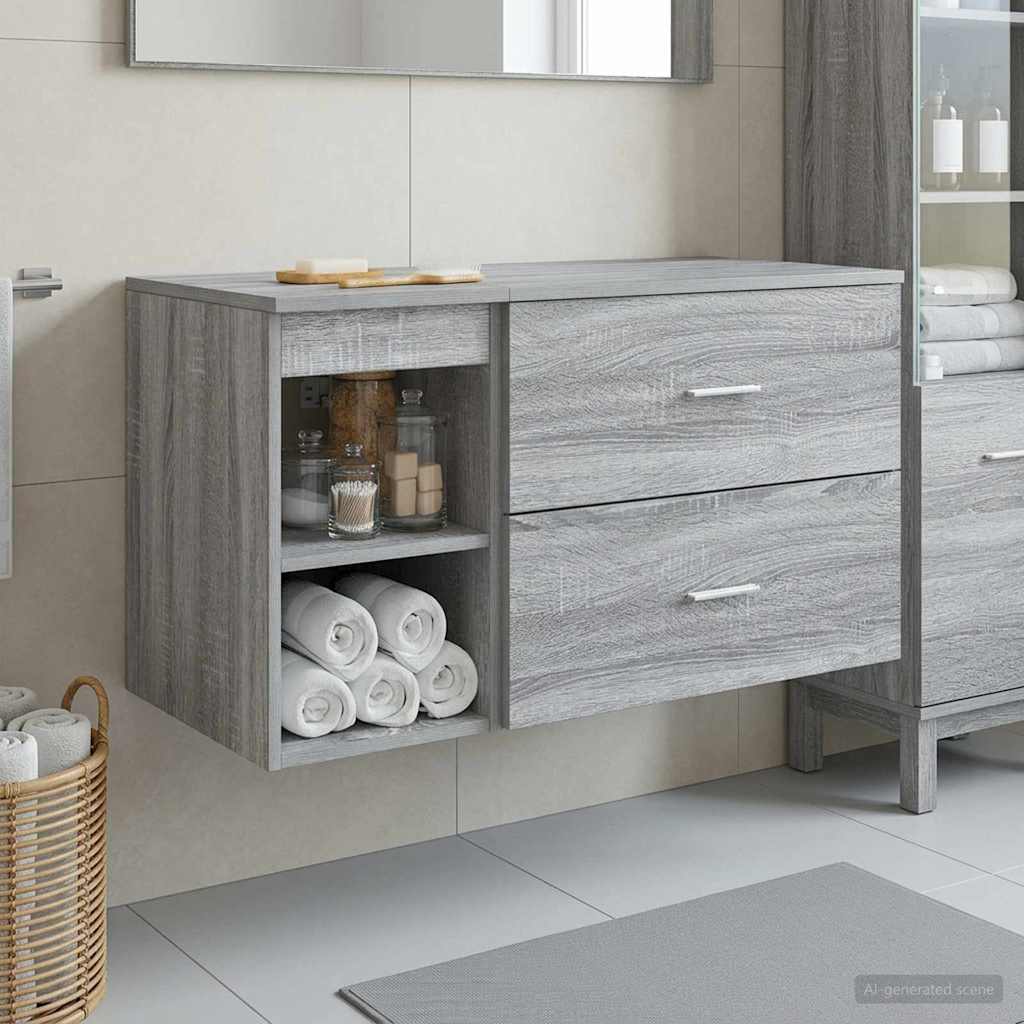 Bathroom Furniture Set 2 Pcs Engineered Wood