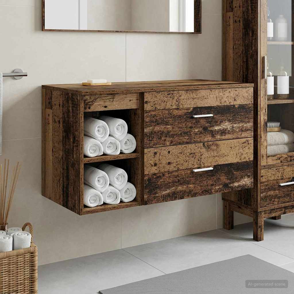 Bathroom Furniture Set 2 Pcs Engineered Wood