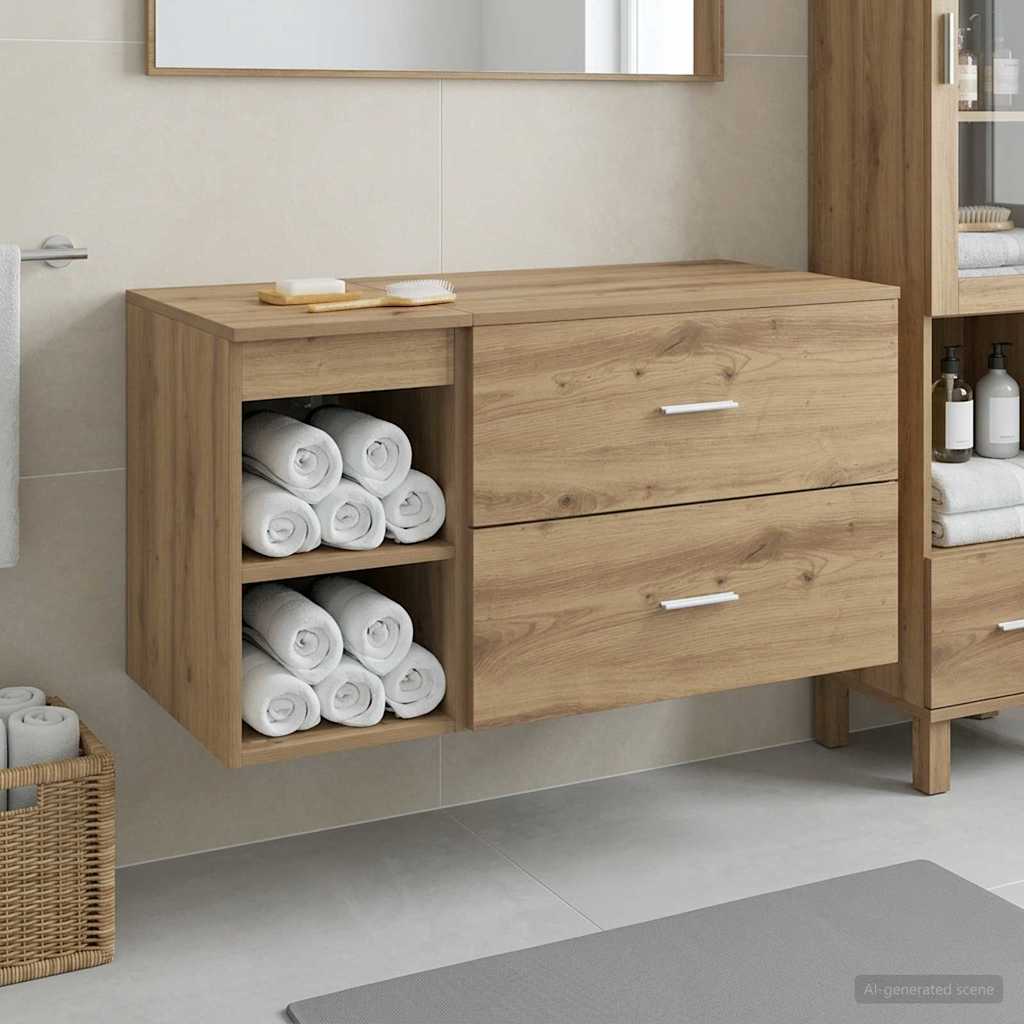 Bathroom Furniture Set 2 Pcs Engineered Wood