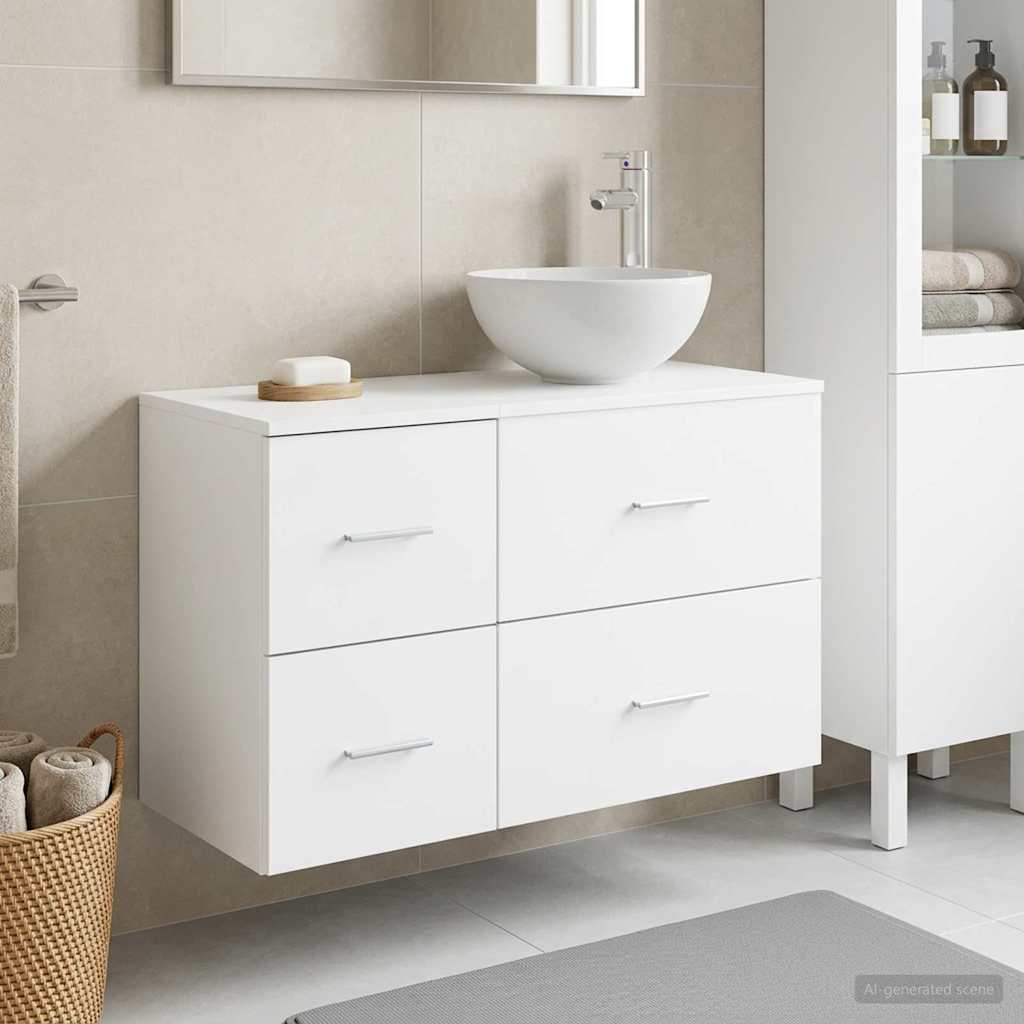 Bathroom Furniture Set 2 Pcs Engineered Wood