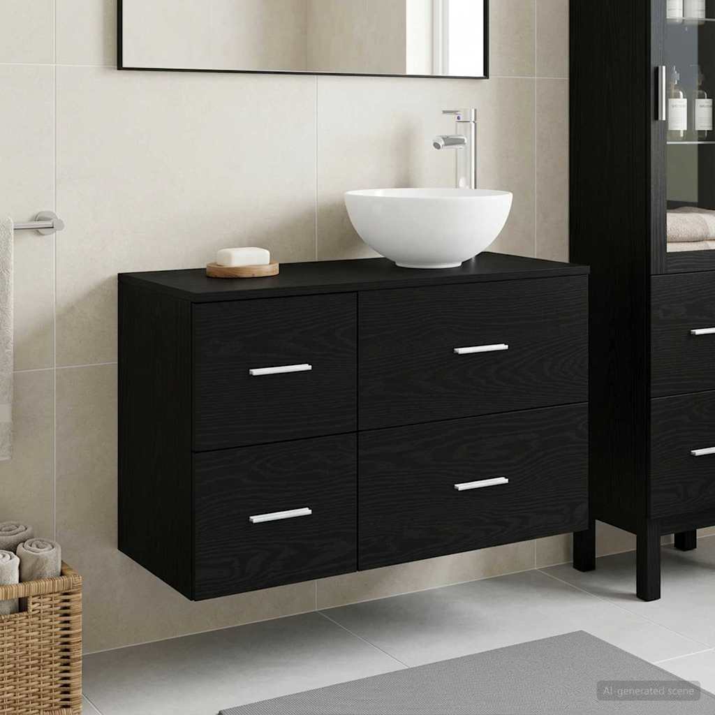 Bathroom Furniture Set 2 Pcs Engineered Wood