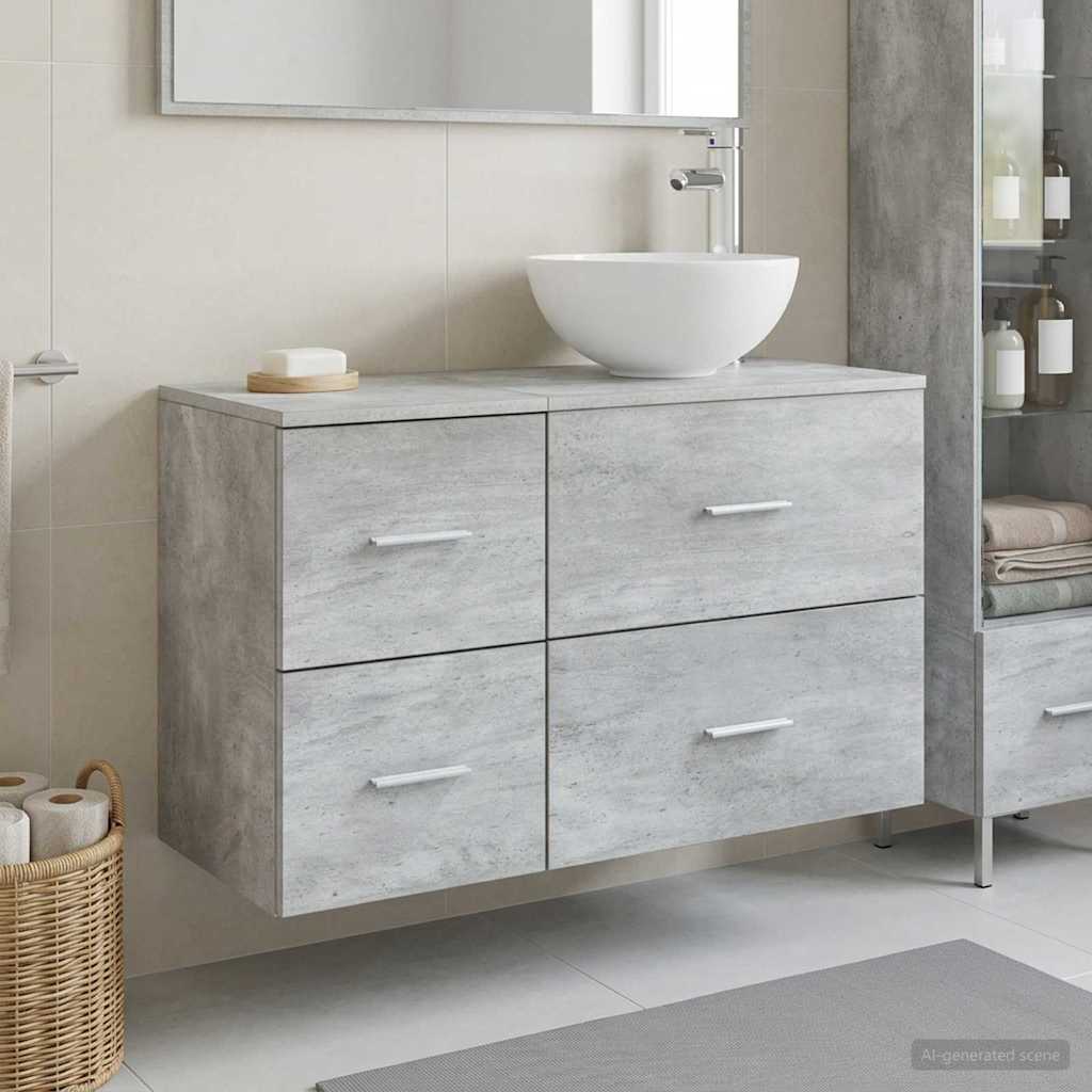 Bathroom Furniture Set 2 Pcs Engineered Wood