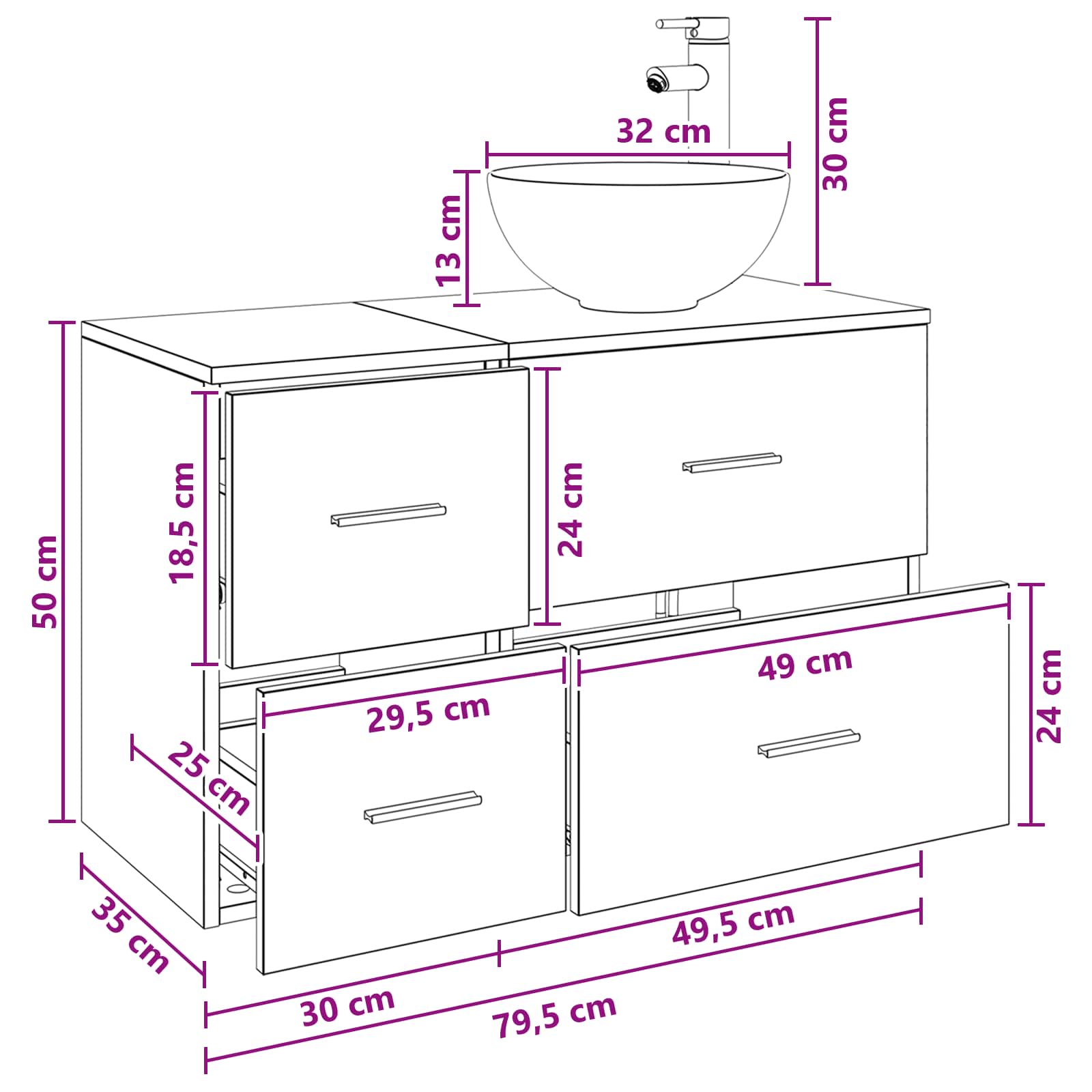 Bathroom Furniture Set 2 Pcs Engineered Wood