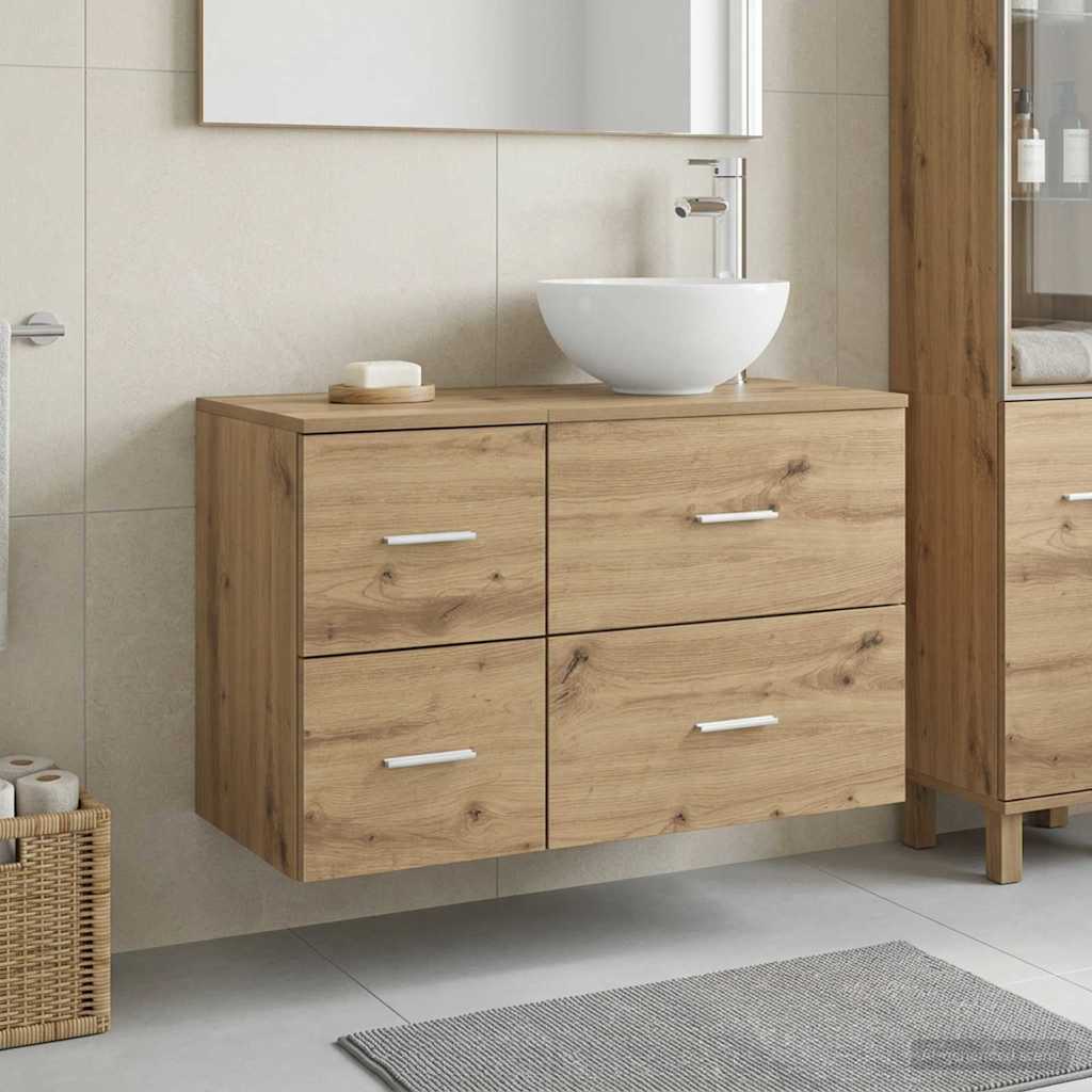 Bathroom Furniture Set 2 Pcs Engineered Wood