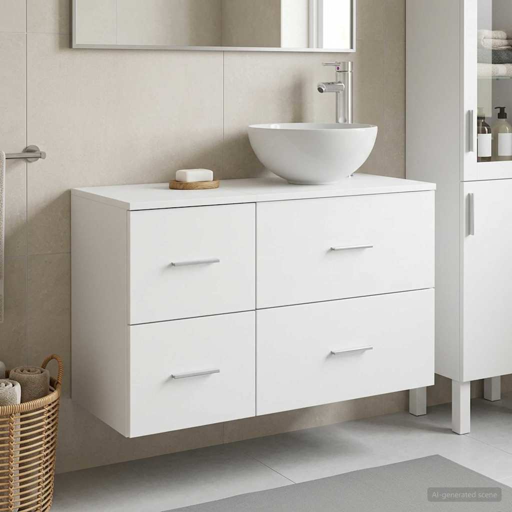 Bathroom Furniture Set 2 Pcs Engineered Wood