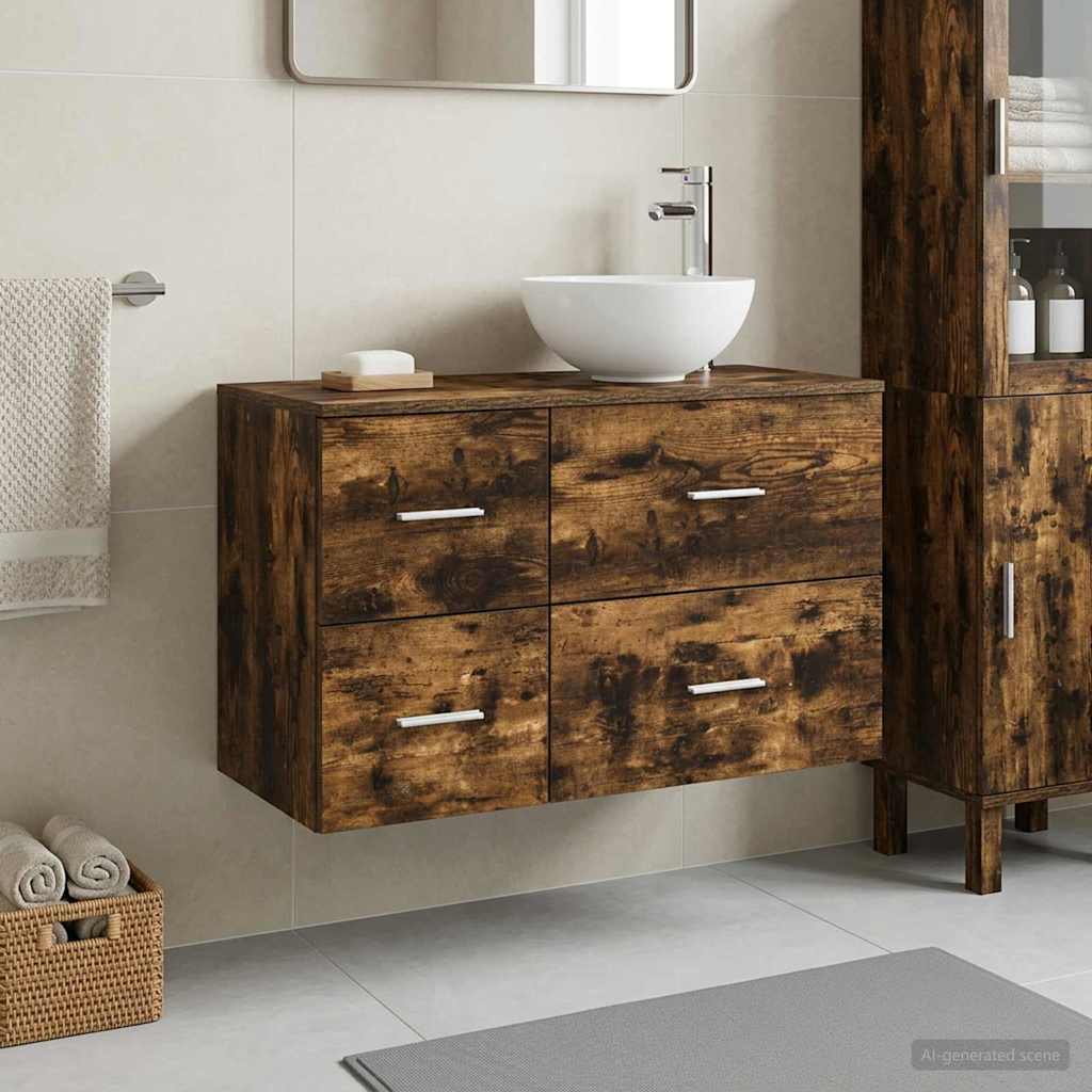 Bathroom Furniture Set 2 Pcs Engineered Wood