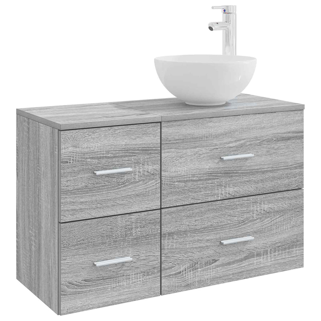 Bathroom Furniture Set 2 Pcs Engineered Wood