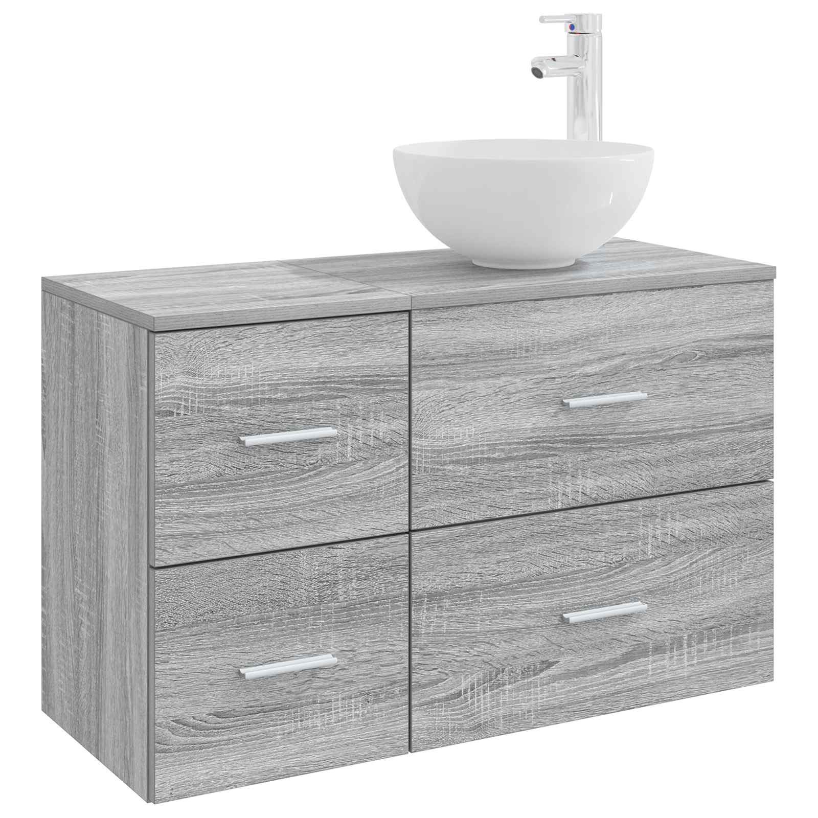 Bathroom Furniture Set 2 Pcs Engineered Wood