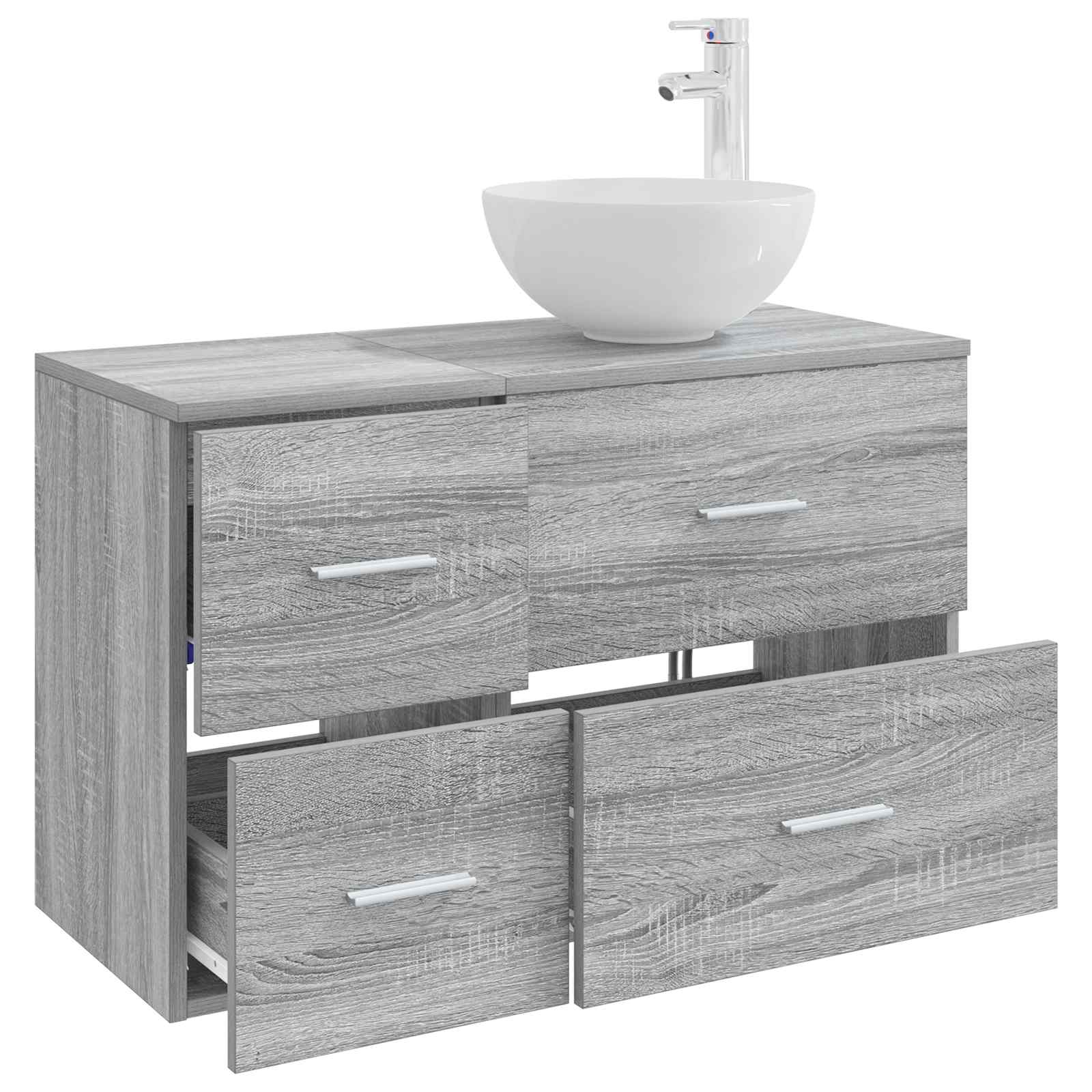 Bathroom Furniture Set 2 Pcs Engineered Wood