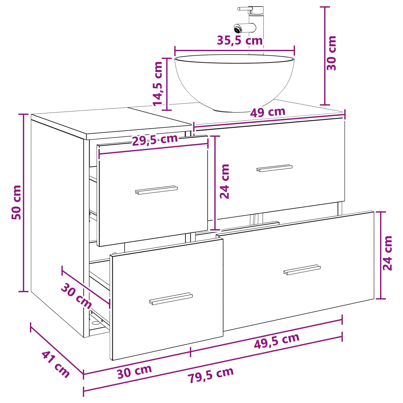 Bathroom Furniture Set 2 Pcs Engineered Wood