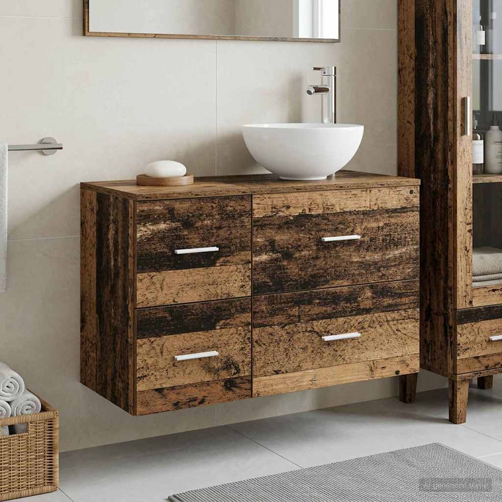 Bathroom Furniture Set 2 Pcs Engineered Wood