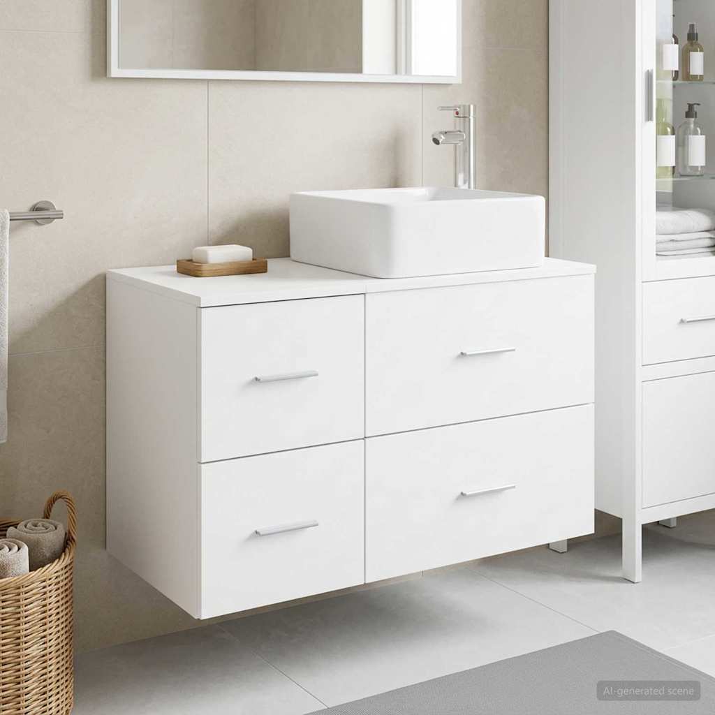 Bathroom Furniture Set 2 Pcs Engineered Wood