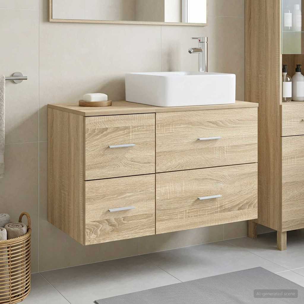 Bathroom Furniture Set 2 Pcs Engineered Wood