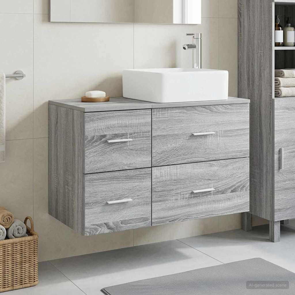 Bathroom Furniture Set 2 Pcs Engineered Wood