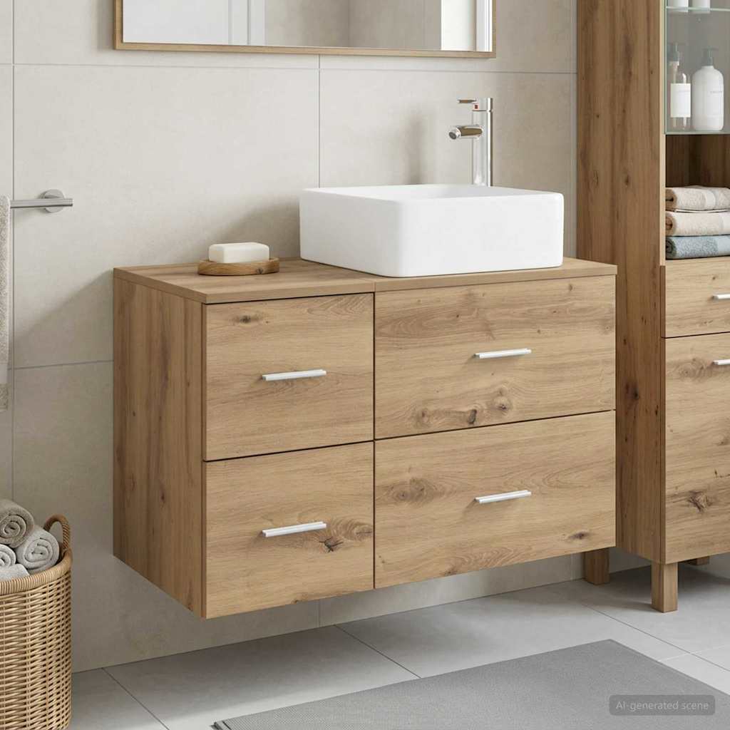 Bathroom Furniture Set 2 Pcs Engineered Wood
