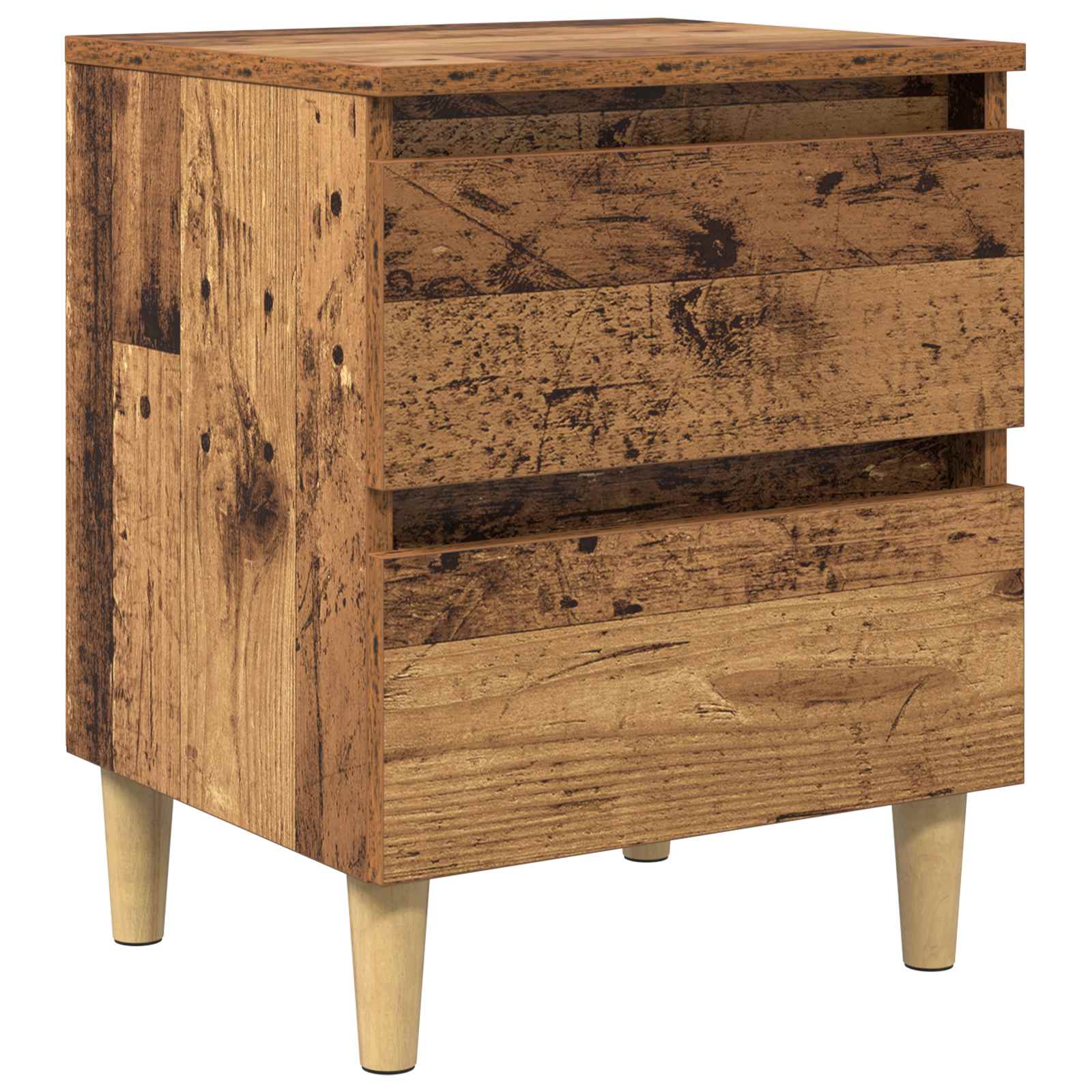 Bed Cabinet With Solid Pinewood Legs 40X35X50 Cm