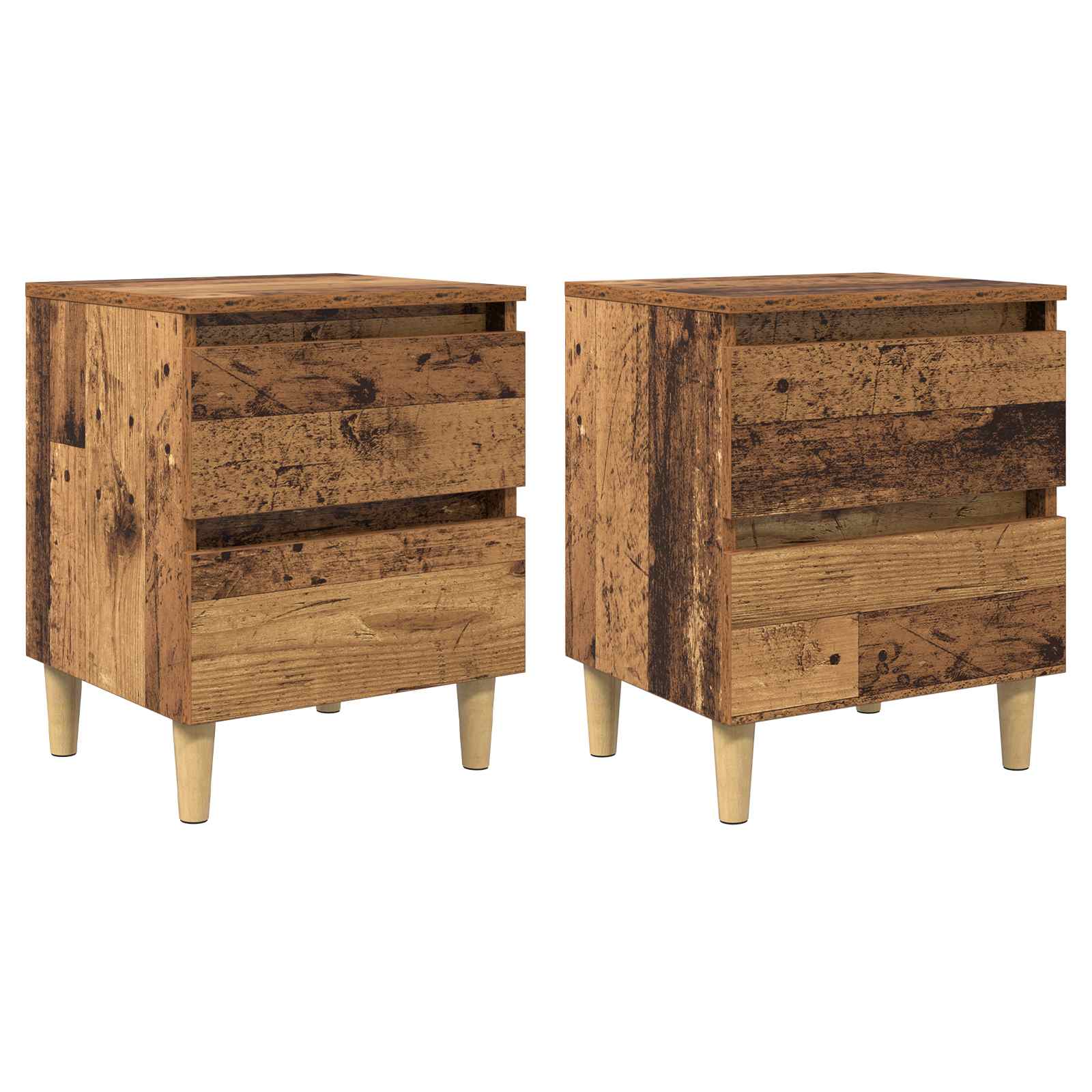 Bed Cabinet With Solid Pinewood Legs 40X35X50 Cm
