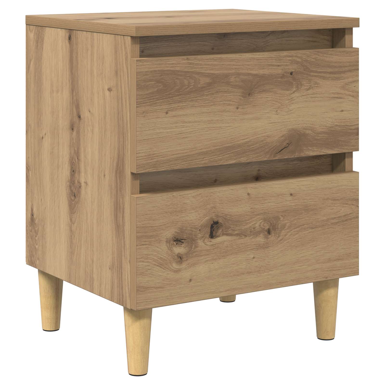 Bed Cabinet With Solid Pinewood Legs 40X35X50 Cm