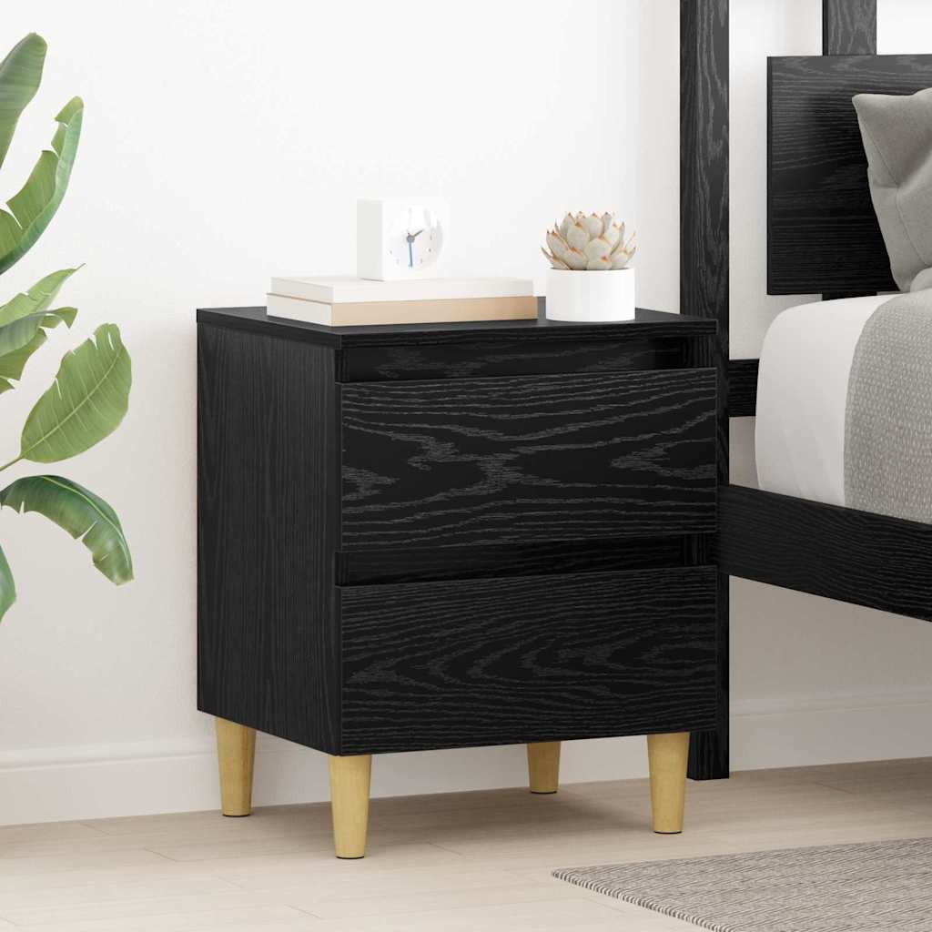 Bed Cabinet With Solid Pinewood Legs 40X35X50 Cm