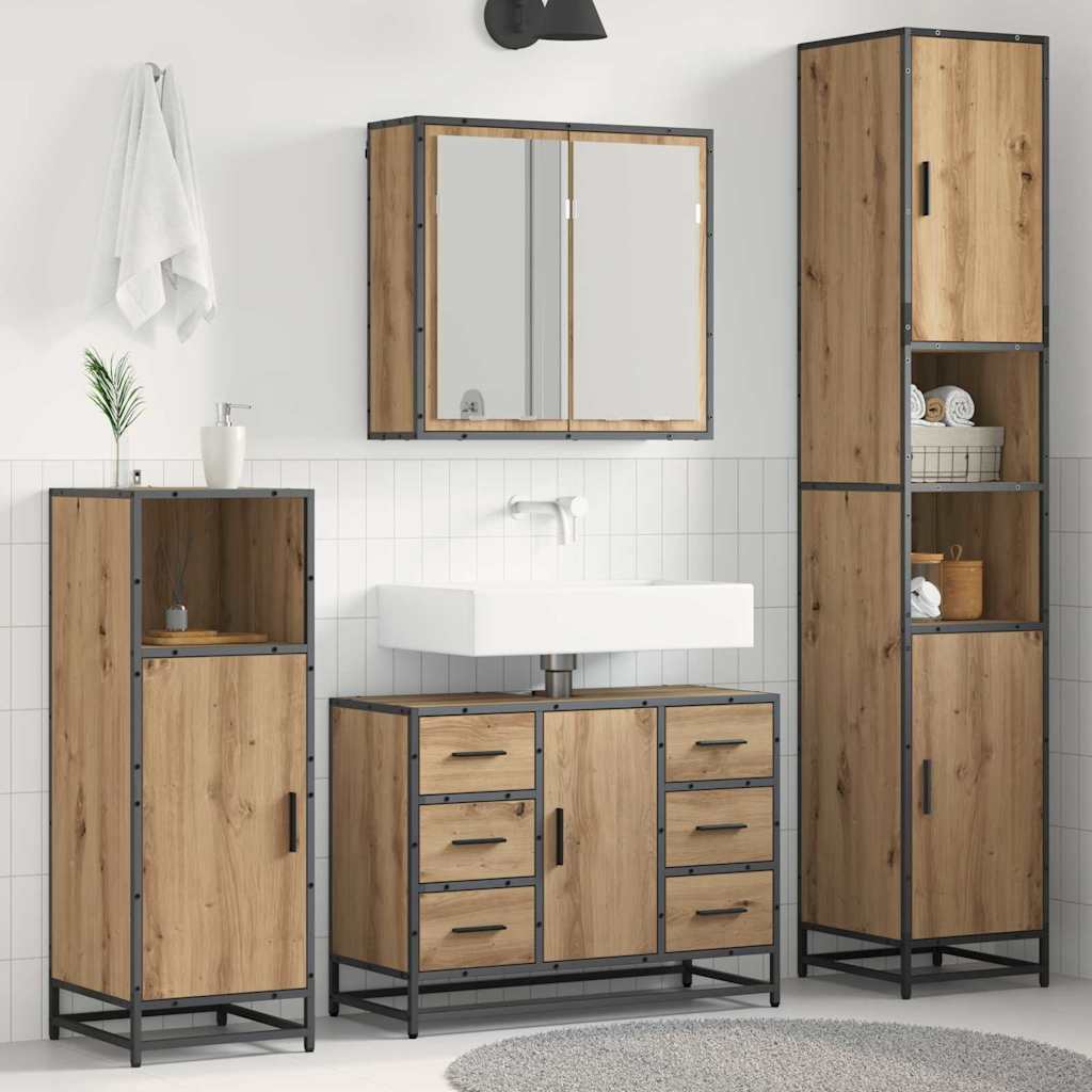 4 Piece Bathroom Furniture Set  Engineered Wood
