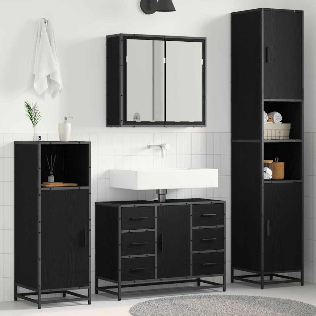 4 Piece Bathroom Furniture Set  Engineered Wood
