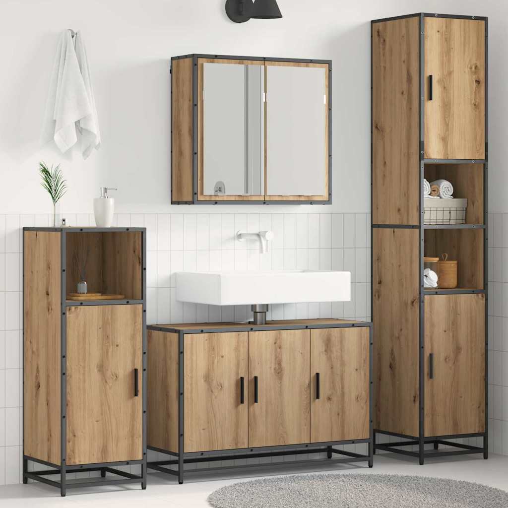 4 Piece Bathroom Furniture Set  Engineered Wood