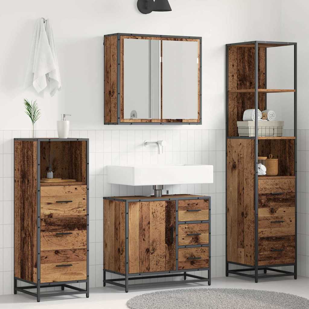 4 Piece Bathroom Furniture Set  Engineered Wood