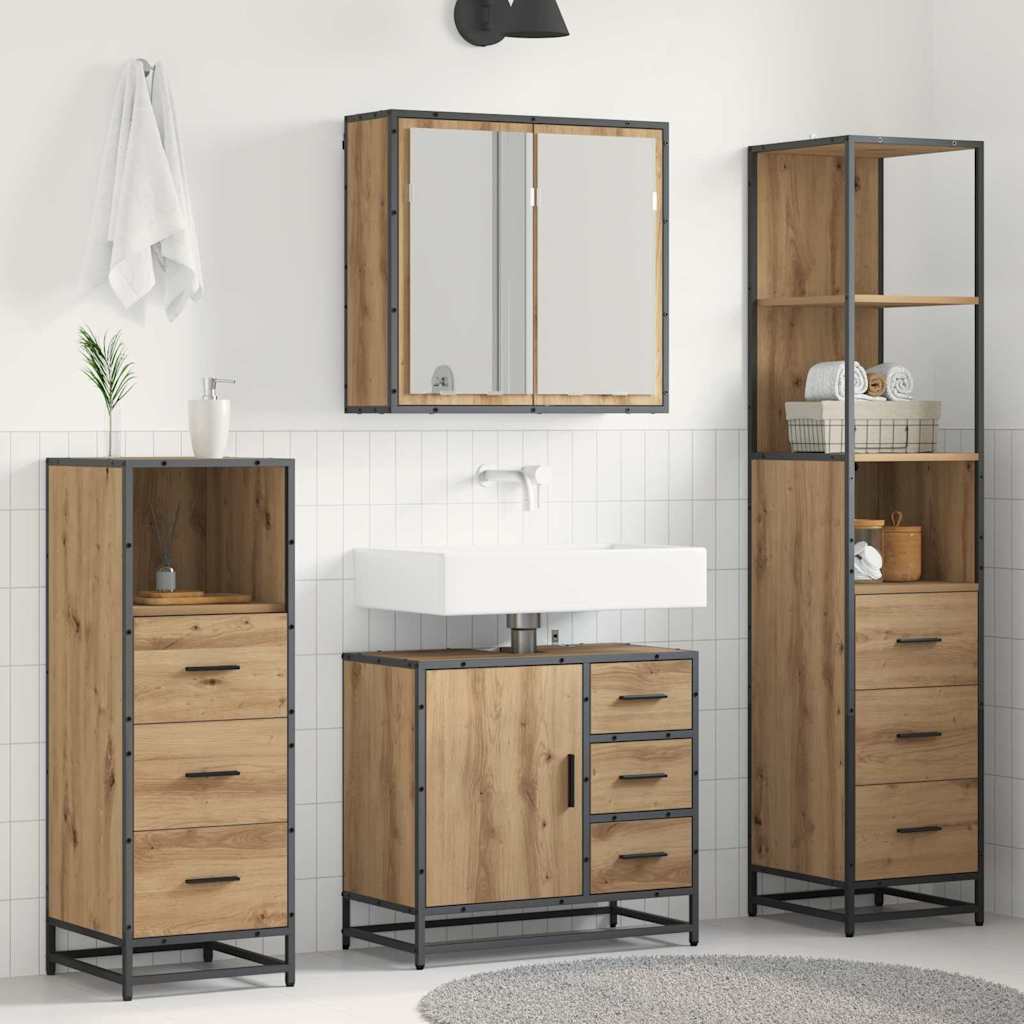 4 Piece Bathroom Furniture Set  Engineered Wood