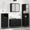 3 Piece Bathroom Furniture Set Engineered Wood