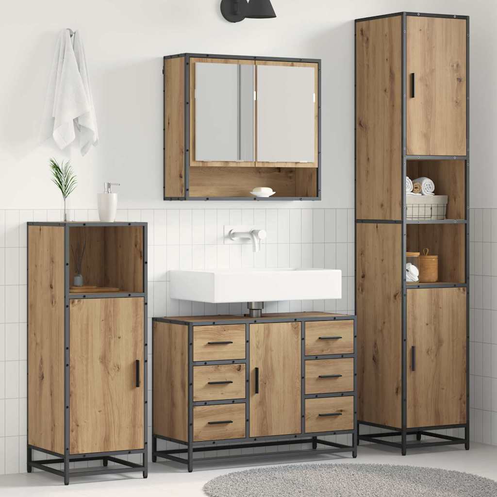 4 Piece Bathroom Furniture Set  Engineered Wood
