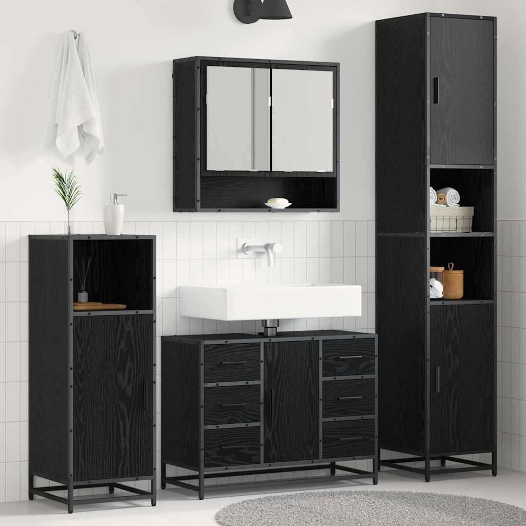 4 Piece Bathroom Furniture Set  Engineered Wood