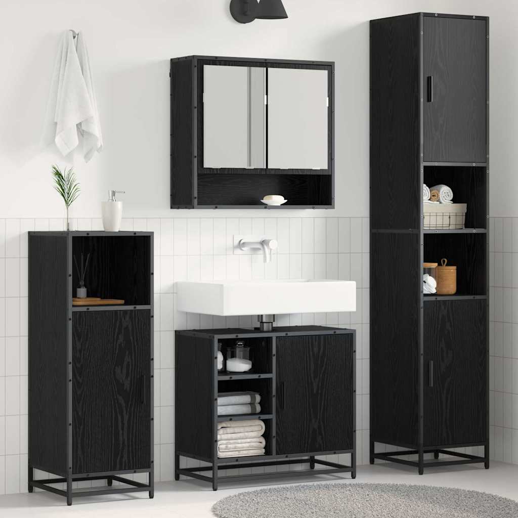 3 Piece Bathroom Furniture Set Engineered Wood