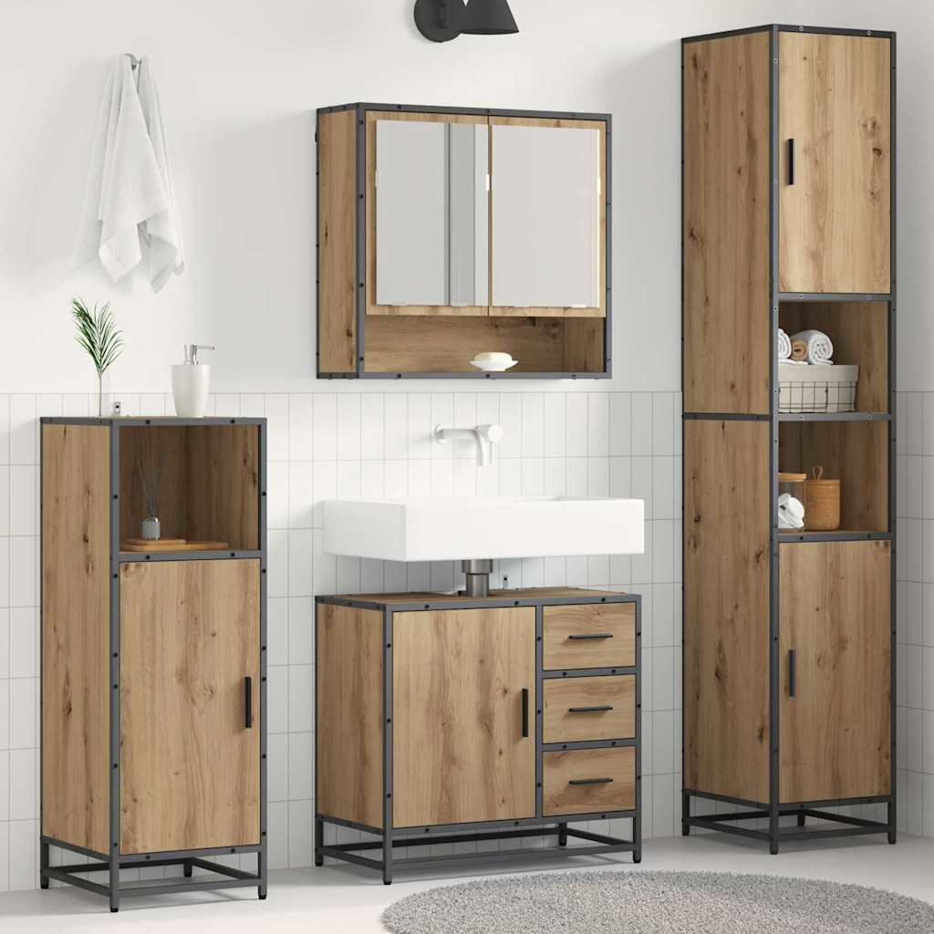 4 Piece Bathroom Furniture Set  Engineered Wood