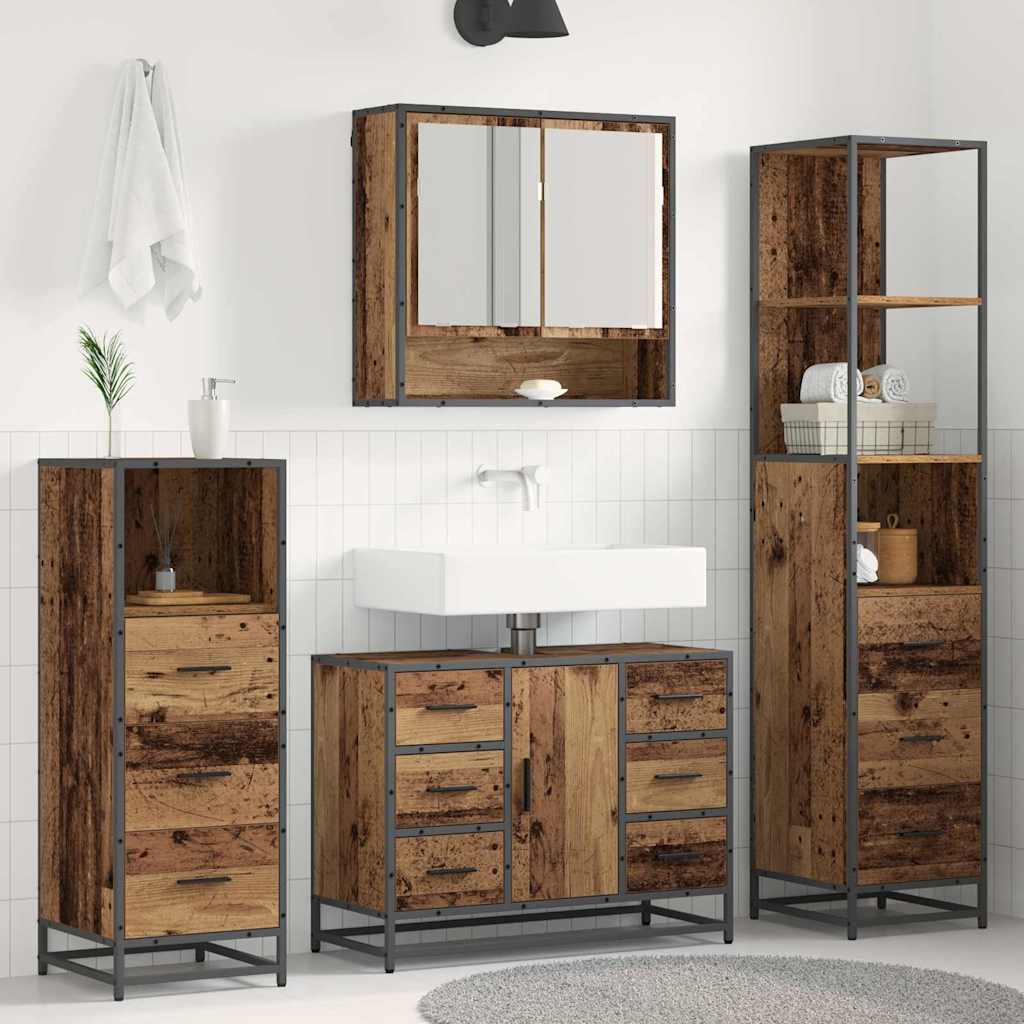 4 Piece Bathroom Furniture Set  Engineered Wood