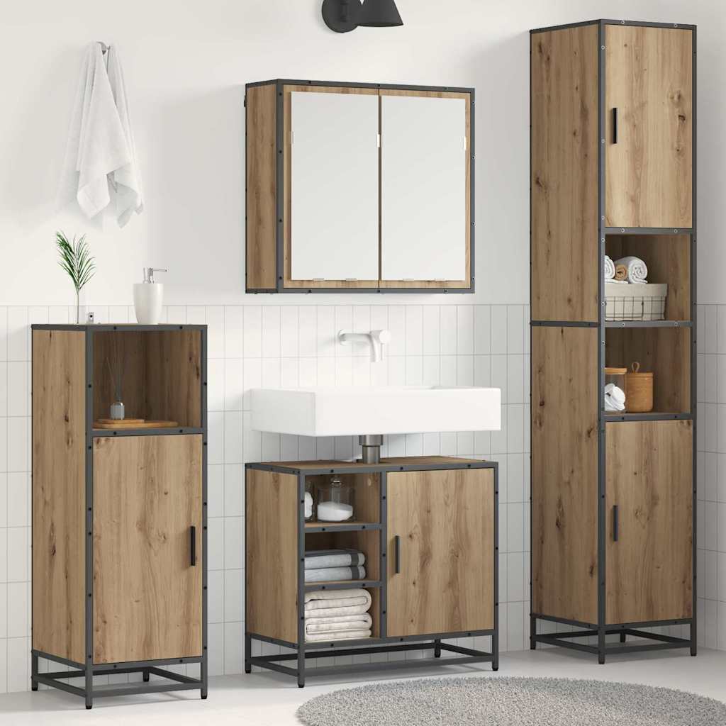 4 Piece Bathroom Furniture Set  Engineered Wood