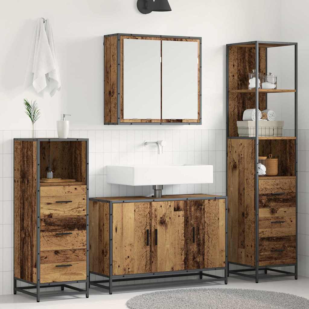 4 Piece Bathroom Furniture Set  Engineered Wood