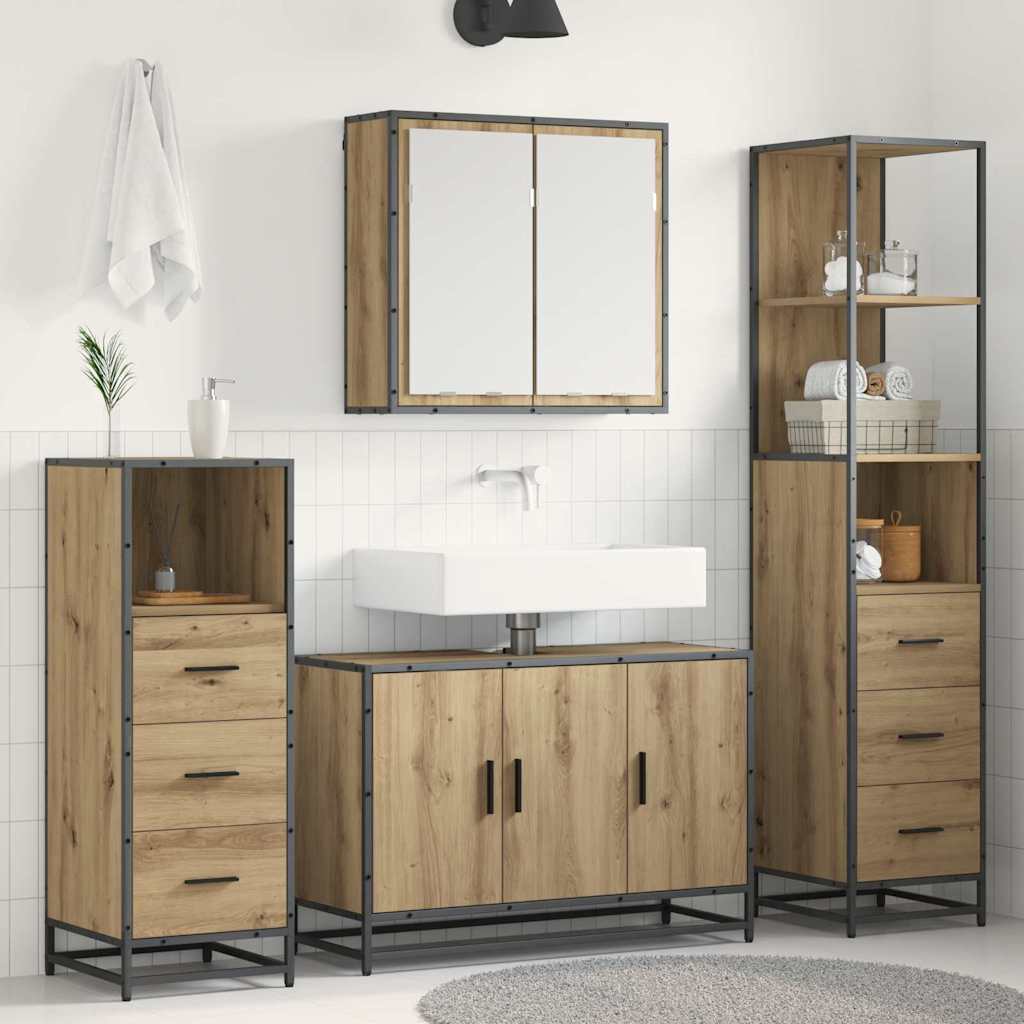 4 Piece Bathroom Furniture Set  Engineered Wood
