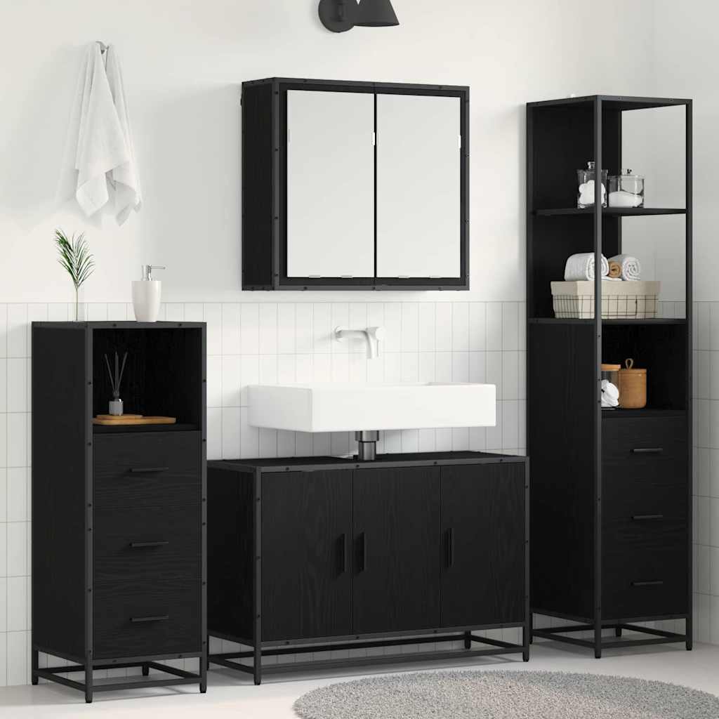 4 Piece Bathroom Furniture Set  Engineered Wood