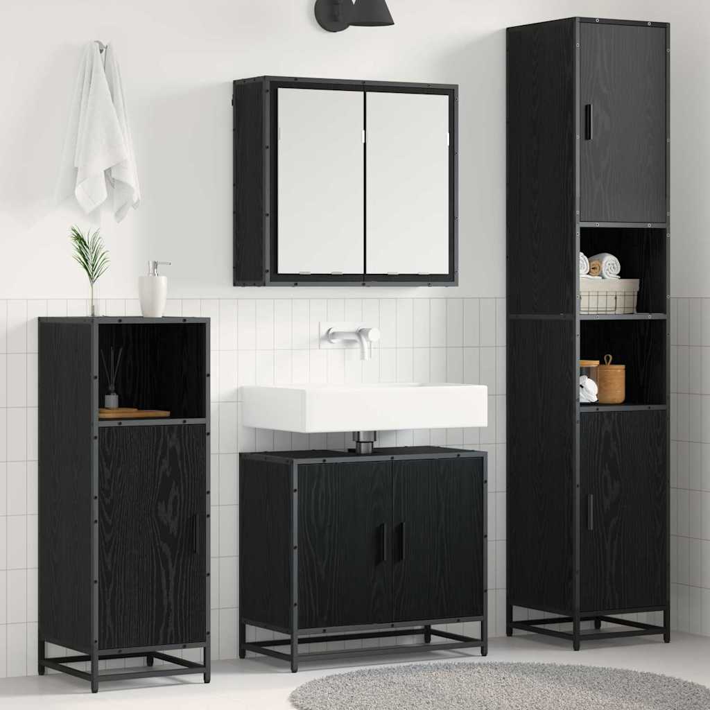 3 Piece Bathroom Furniture Set Engineered Wood
