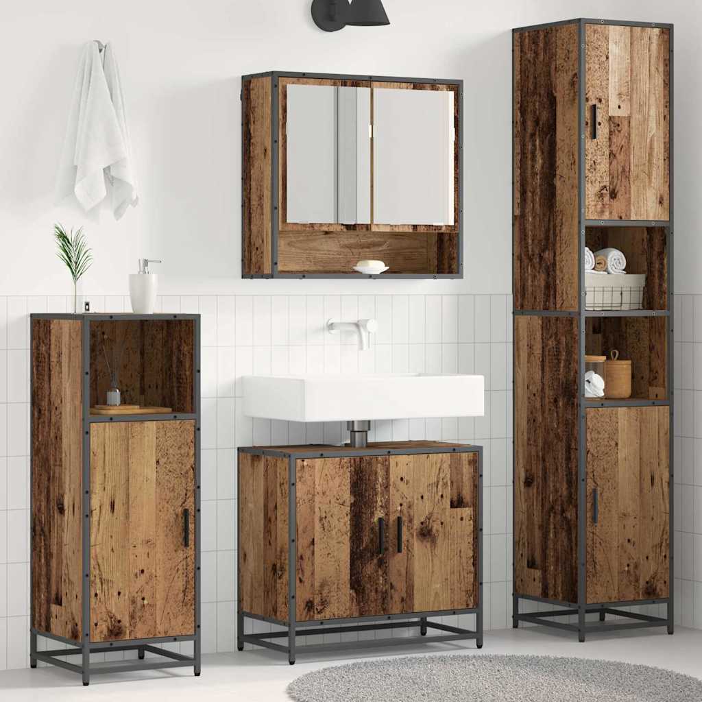 3 Piece Bathroom Furniture Set Engineered Wood