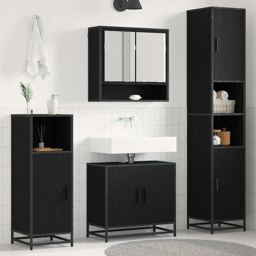 3 Piece Bathroom Furniture Set Engineered Wood