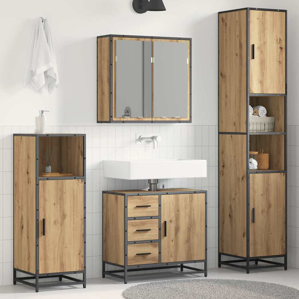 4 Piece Bathroom Furniture Set  Engineered Wood