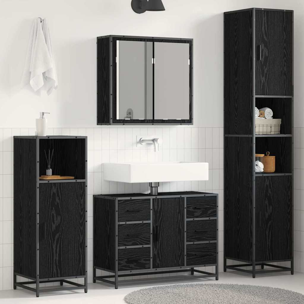 3 Piece Bathroom Furniture Set Engineered Wood