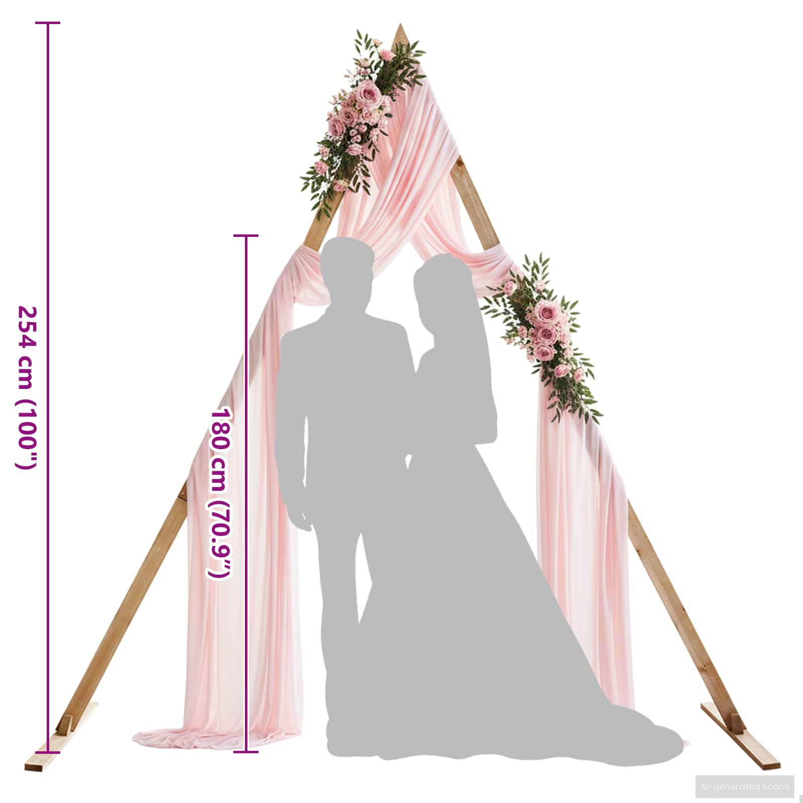 Wedding Arch Light Brown 202 X 95 X 254 Cm Solid Pine Wood