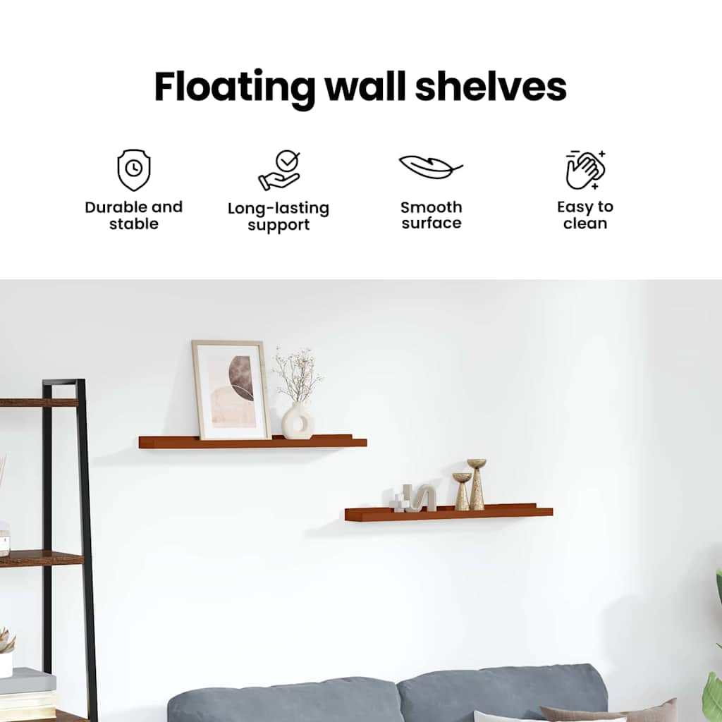 Wall Shelf With Shelf 2 Pcs Enginee Wood