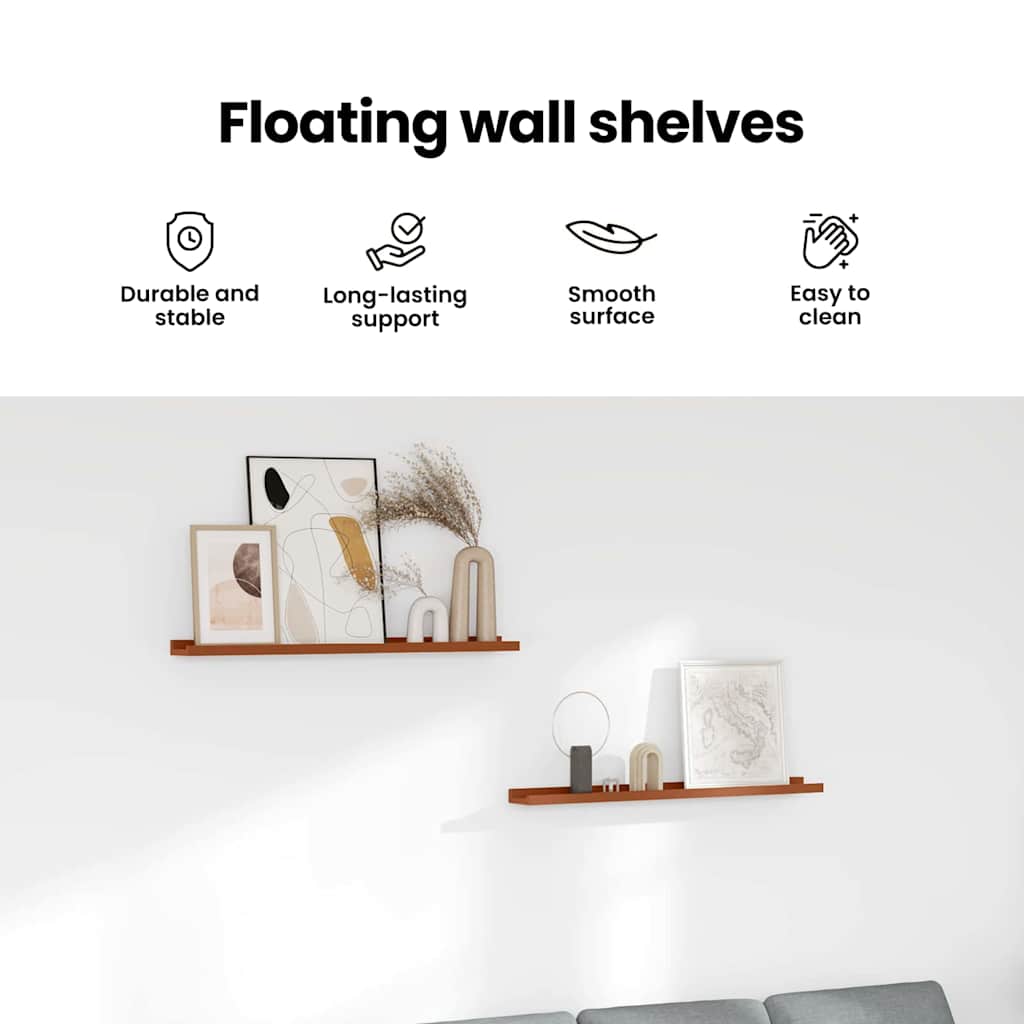 Wall Shelf With Shelf 2 Pcs Enginee Wood