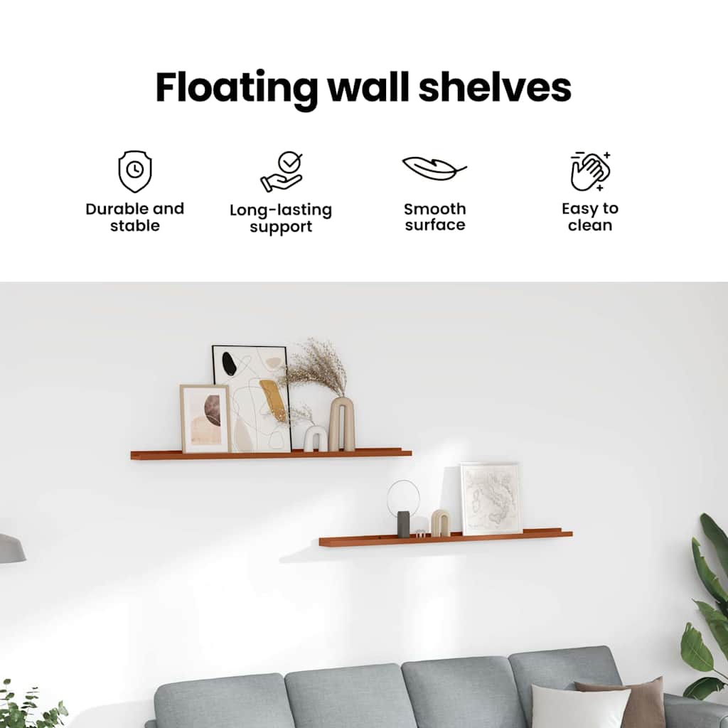 Wall Shelf With Shelf 2 Pcs Enginee Wood