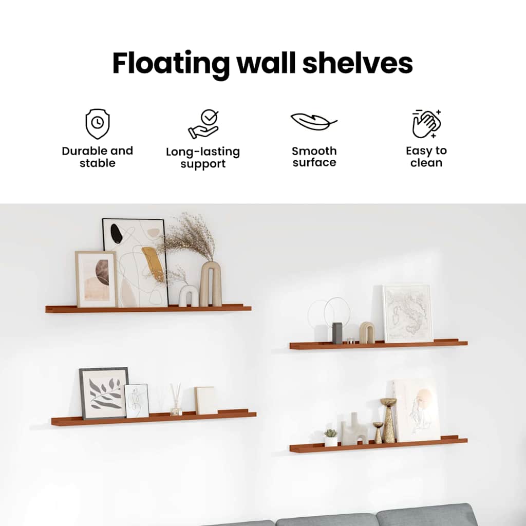 Wall Shelf With Shelf 4 Pcs Enginee Wood